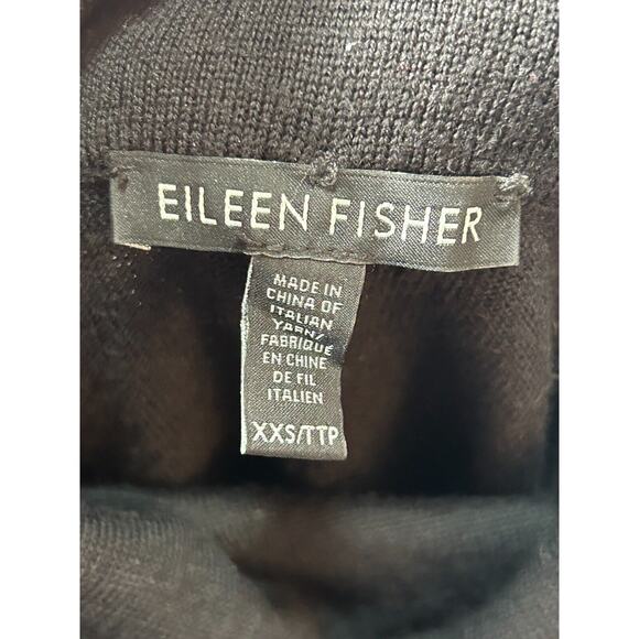 Eileen Fisher Womens Black Merino Wool Turtleneck Longline Sweater Dress XXS - Picture 3 of 7